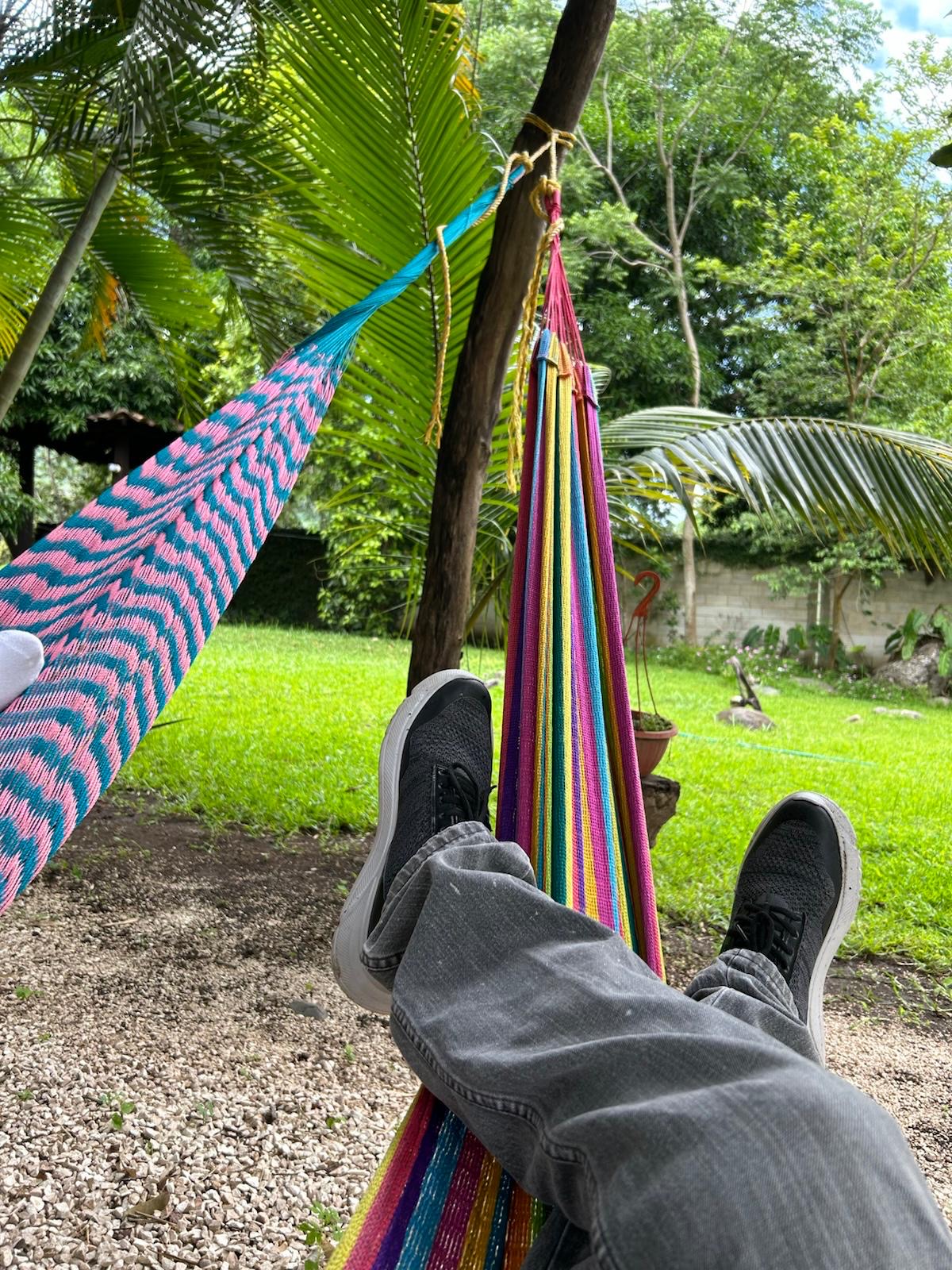 Hamacas en jardín